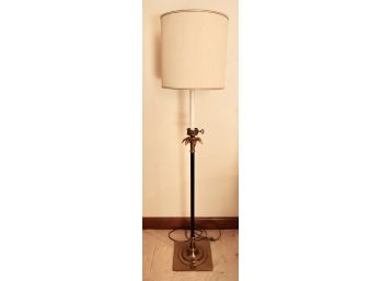 Vintage Brass Floor Lamp With Shade