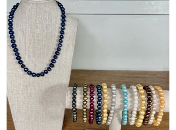 Fresh Water Pearl Necklace And Bracelets