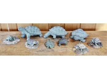 Collection Of Turtle Figurines Including Second Nature Designs
