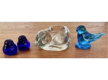 Assorted Glass Figurines Including Tyko, Terra Studios, & Indiana Glass
