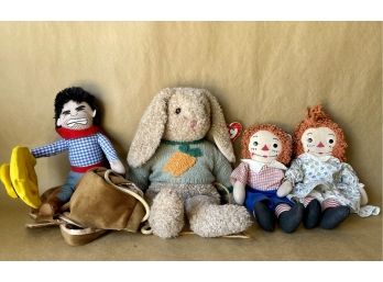 Vintage Kids Stuffed Animals And Dolls Including Raggedy Ann & Andy