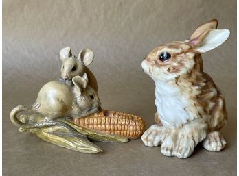 Bunny And Mice Figurines