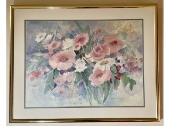 Signed 1989 Floral Watercolor