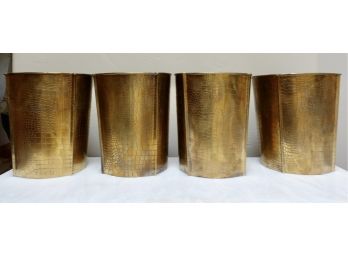 4 Solid Brass Trash Cans