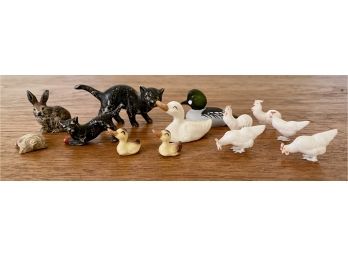 Assorted Miniature Animals Including Heavy Rabbit, Bill Callahan Duck, & More