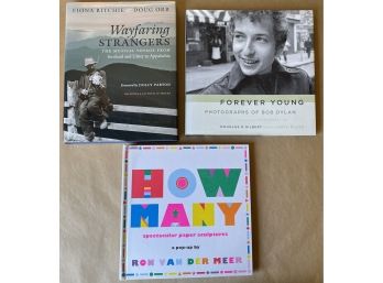 Assorted Hardcover Books, Including Bob Dylan, Pop-Up Paper Sculptures, & More