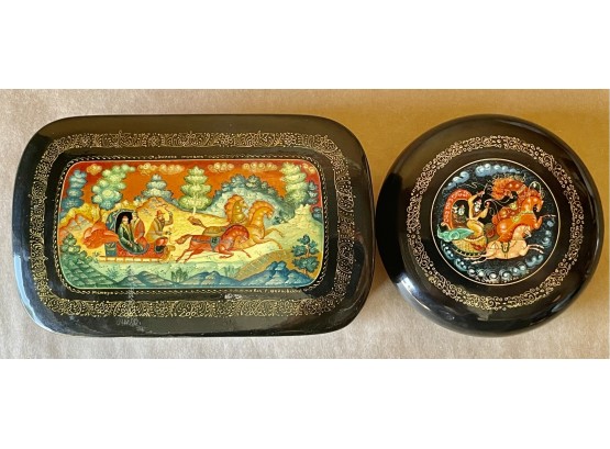 Original Signed Russian Lacquered Boxes