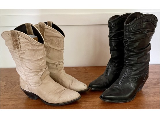 2 Pairs Of Vintage Women's Leather Western Boots