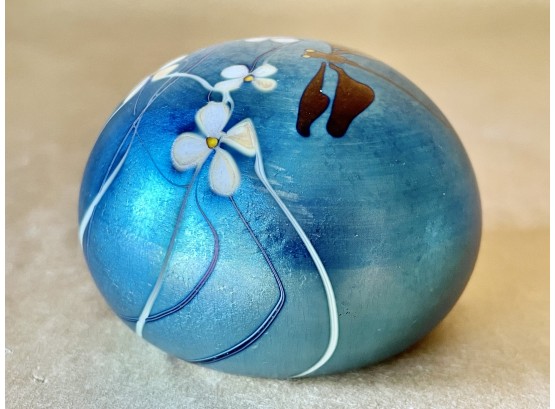 Orient & Flume Glass Art Paperweight With Dragonfly