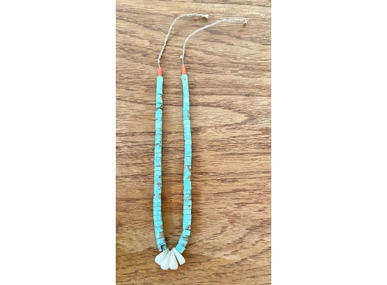 Vintage Native Turquoise Heishi Beads On String