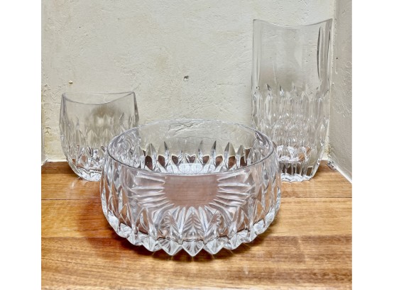 Vintage Gorham Althea Crystal Bowl And Vases