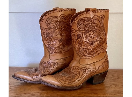 Custom Made Tooled Leather Rocket Buster Women's Western Boots