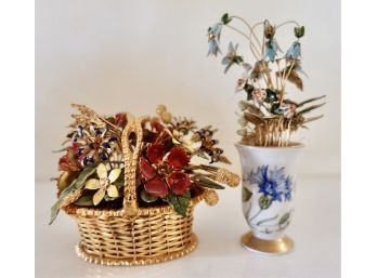 Fleurs Des Siecles By Jane Hutcheson For Gorham, Basket Of Field Flowers Bright, Small
