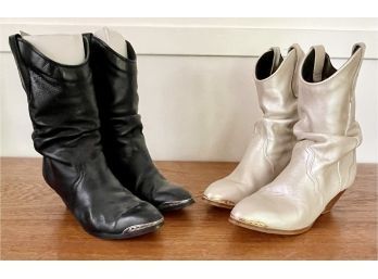 2 Pairs Slouchy Leather Western Boots
