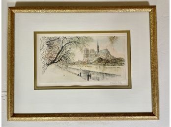 Signed Etching By Henri Le Riche