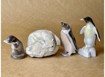 Assorted Animal Figurines Including Boehm Polar Bear & B&G Penguin