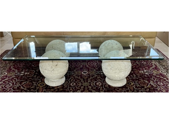Glass Top Coffee Table With Coral Base