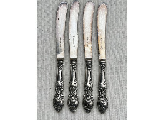 4 Antique Sterling Butter Knives