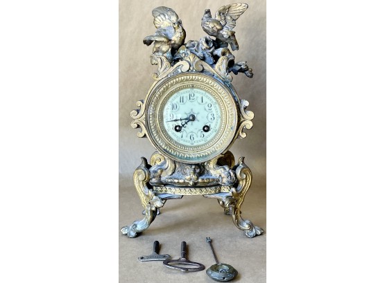 Antique Brass Clock As Is