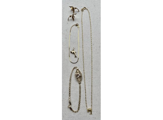 14kt Gold Chains, Charms, Bracelets, & Earrings