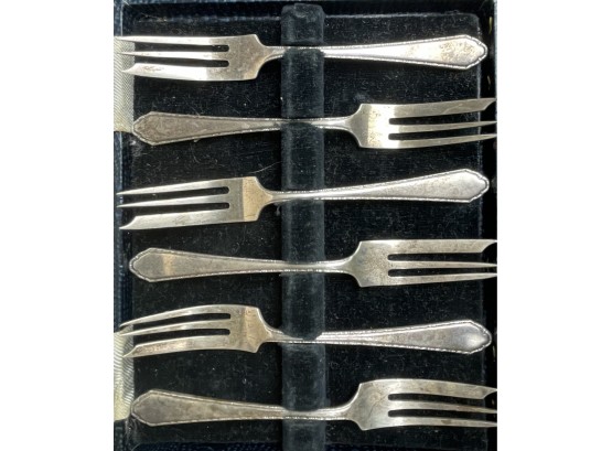 6 Antique Sterling Cake Forks