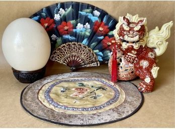 Chinese Foo Dog, Ostrich Egg, Fan, & More