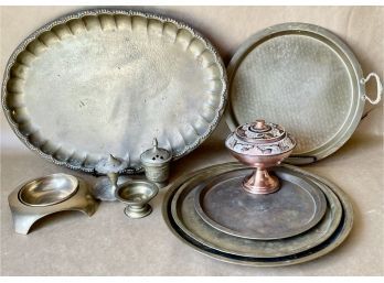 Brass Trays, Incense Burner, And More