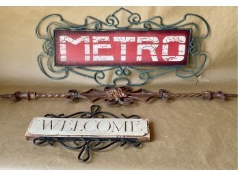 3 Pieces Of Metal Wall Art