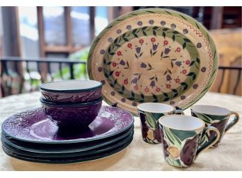Hand Painted Ceramics By Fioriware With Platter