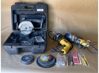Craftsman Circular Saw Without Batter & Corded Dewalt Angle Grinder And Drywall Driver