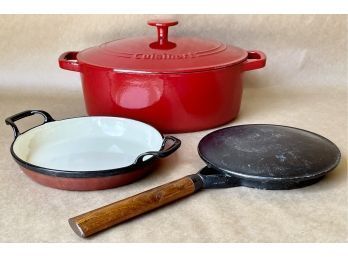 Cast Iron Dutch Oven, Crepe Pan, & More