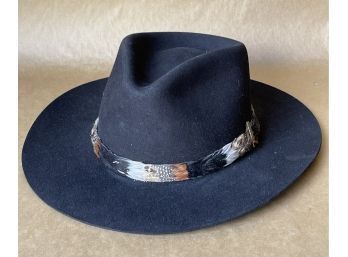 The Gun Club By Stetson Black Felt Hat With Feather Accents