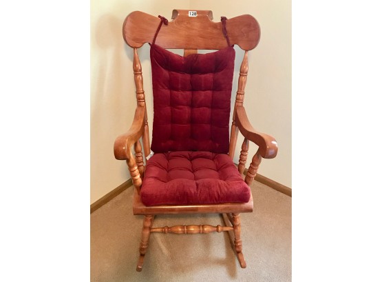 Wood Rocking Chair W/Cushions
