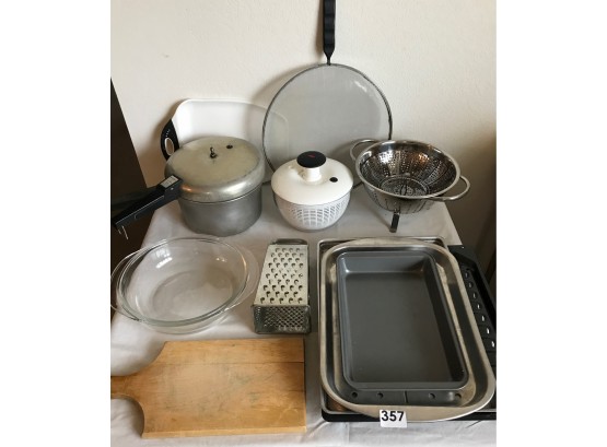 Assorted Kitchen Tools, Bowls, & Pans