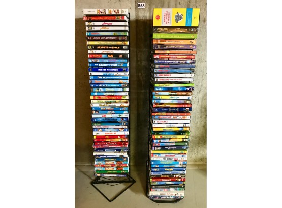 Large Assortment Of Kid's DVD's W/Stands