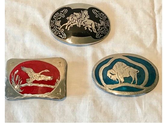 3 Belt Buckles, 2 Are By R&B In Denver