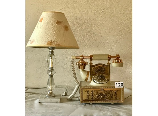 Princess Telephone & Marble Based Lamp