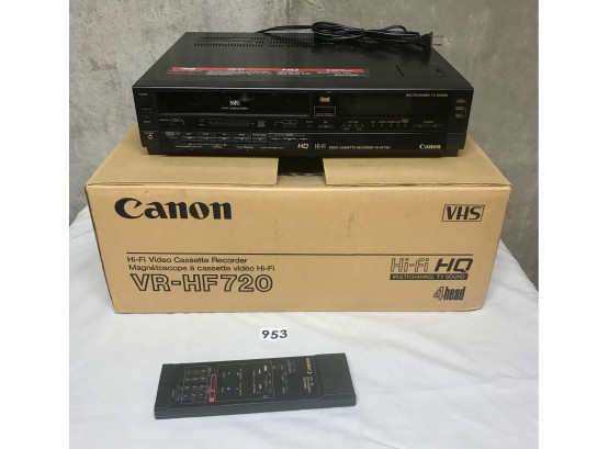 Canon VR-HF720 Hi-Fi Video Cassette Recorder W/Original Box & Remote