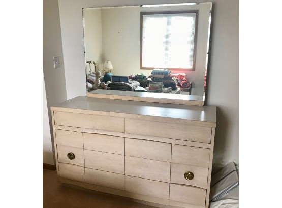 Mid Century 8 Drawer Dresser W/Mirror