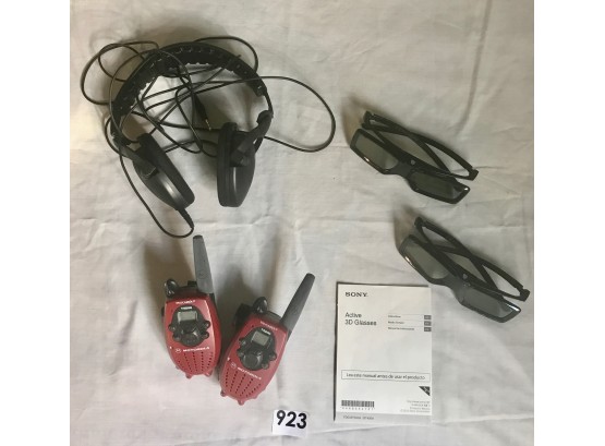 Sennheiser HD490 Headphones, Motorola Walkie Talkies, & Sony 3D Glasses