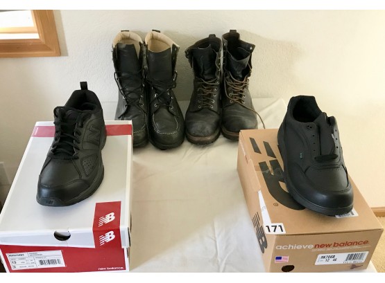 2 Pair Of Men's Boots & NIB Sneakers, Sz 12 & 13