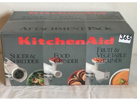 Kitchen Aid Slicer/Shredder, Food Grinder, Fruit/Vegetable Strainer Attachments For KitchenAid Mixer, NIB