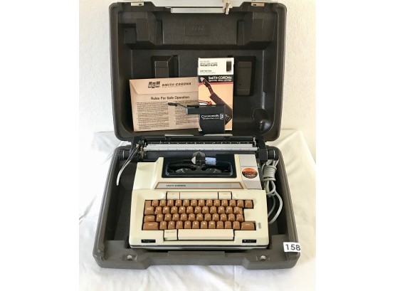Vintage Smith Corona Coronomatic Electric Typewriter W/Case & Extra Cartridge