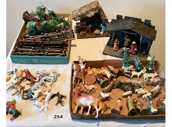 Vintage Christmas Woodland Nativity