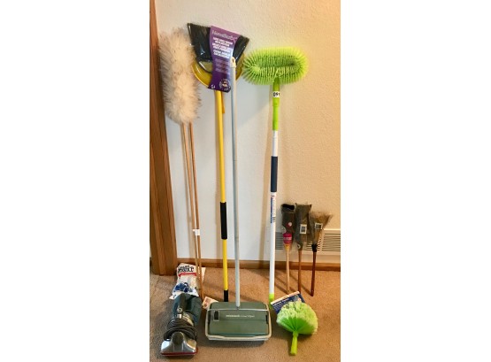 Cleaning Supplies Including Bissell Sweeper & Handheld Vacuum