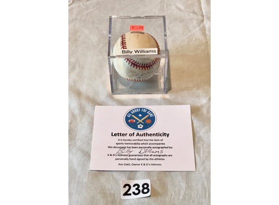 Billy Williams Autographed Baseball W/Certificate Of Authenticity