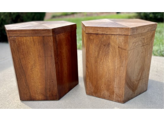 Pair Of Lane Hexagon Side Tables
