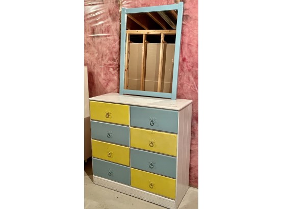 Painted Vintage Dresser With. Mirror