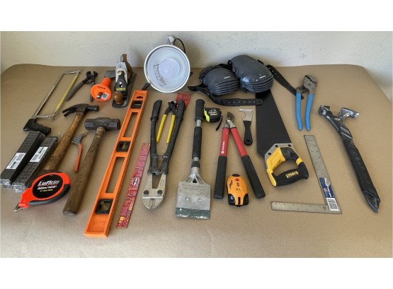Saws, Work Light, Knee Pads, Level, Hammers, & More
