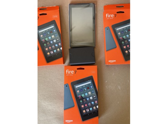 8 Amazon Fire 7 Tablets, Appear To Be New In Boxes